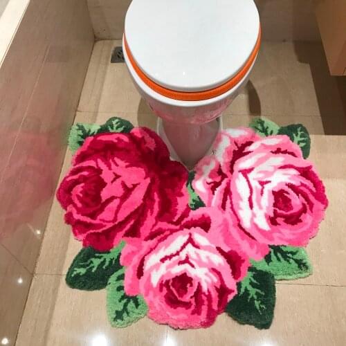 Free shipping art rug for closestool mat for closestool slip-resistant closestool carpet ROSE CARPET