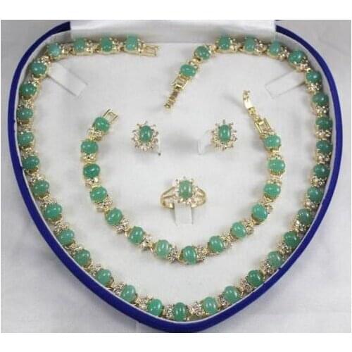 Free Shipping Natural jade Gift Necklaces Bracelets Earring Jewelry Sets with box