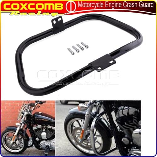 Black/Chrome Motorcycle Steel Engine Highway Guard Protector Crash Bar For Harley Sportster XL1200 XL883 Iron 2004 - Later