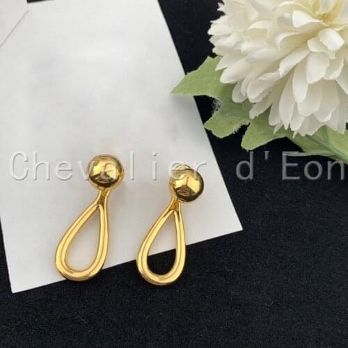 Женские золотые серьги CHEVALIERD'EON China At AliExpress