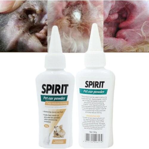 Pet Ear Clean Powder Cat Dog Grooming Products Pets Ears Care Supplies Health Ear Canal Plucking Cleaning Powders 50g/Bottle