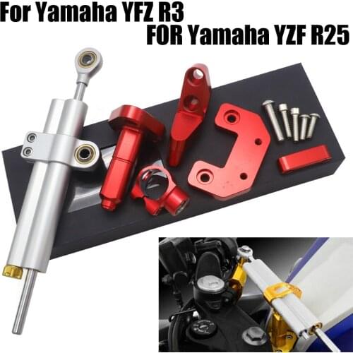For YAMAHA YZF R3 YZFR25 MT-03 MT-25 CNC Aluminum Adjustable Motorcycles Steering Stabilize Damper Bracket Mount Kit