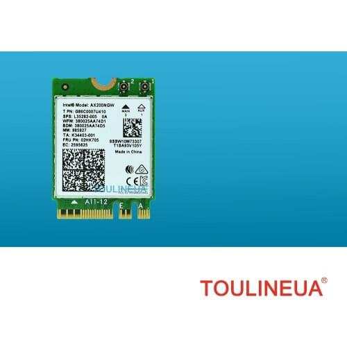 Dual Band Wireless M.2 Wifi6 Intel AX200 2974Mbps Bluetooth 5.1 802.11ax MU-MIMO NGFF Laptop WiFi Card AX200NGW Windows 10