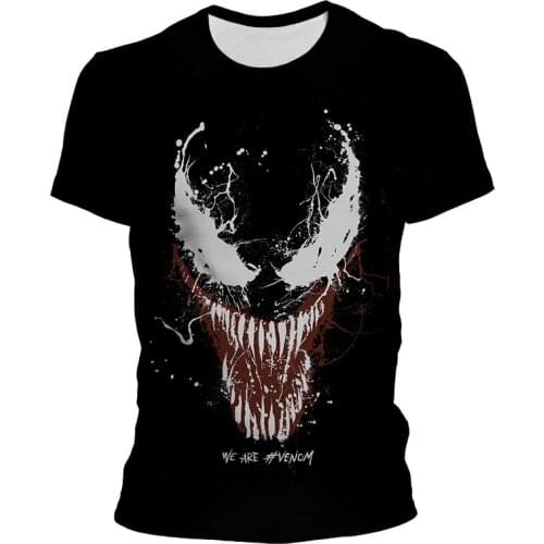Venom 3D Print Tee Shirt Men Summer Fashion Short Sleeve Womens T-shirts Oversized Streetwear Marvel Cool Children Clothes