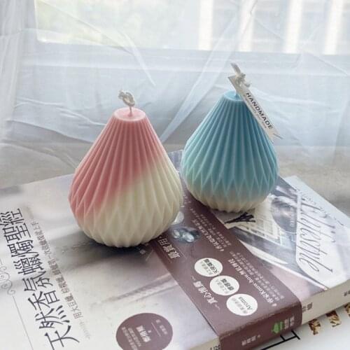 Geometric Line Pear-shaped Striped Cone Water Dot Origami Aroma Candle Mold Cake Baking Silicone Mold Candle Making Kit