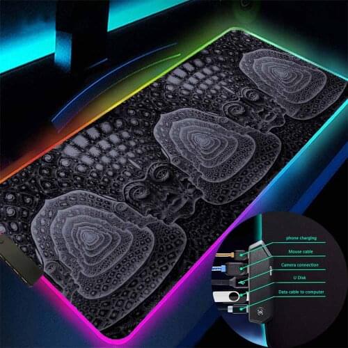 Virtual Yali Gaming Mouse Pad Rgb USB Hub 4-port Mouse Laptop LED Glowing High Quality Office Carpet Desk Mat Rubber Mat Xxl