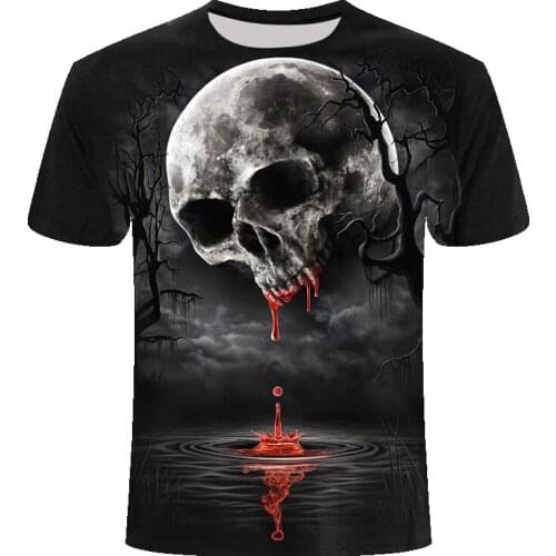 Summer New Funny Skull 3d T Shirt Summer Hip Hop Short Sleeve Tee Tops Men/Women Anime Short Sleeve Quick-drying Casual T-shirt