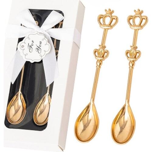 Stainless Steel Coffee Spoon Teaspoon Spoon Wedding Souvenir Bridal Shower Valentines Wedding Gifts Party Tools