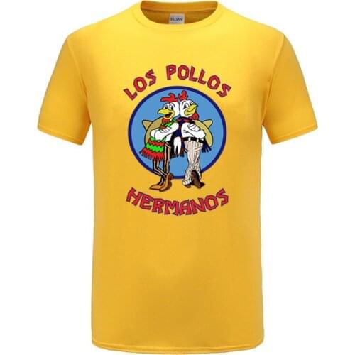 2021 cotton Mens Fashion Breaking Bad t Shirt LOS POLLOS Hermanos TShirt Chicken Brothers Short Sleeve Tee Hipster Tops