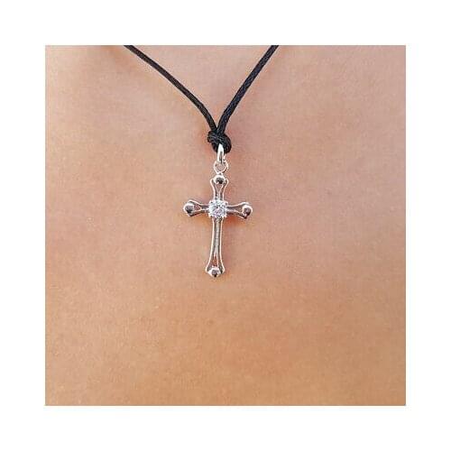 Zircon set necklace gift men women Jesus silver STRASSINO 99 S0443 sent from Italy