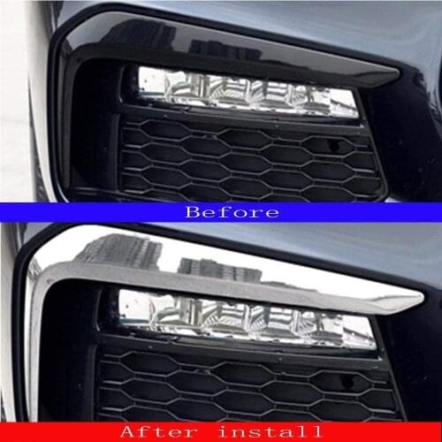 For BMW 5 Series G30 2017 2018 Sticker-ons ABS Plastic Front Fog Lamp Frame Trim Decoration Strip Cover Carbon Fiber