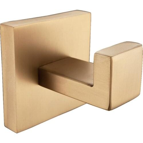 Leyden 304 Stainless Steel Bathroom Towel Hook,Wall Mounted Brushed Gold Lavatory Robe Coat Hanger Office