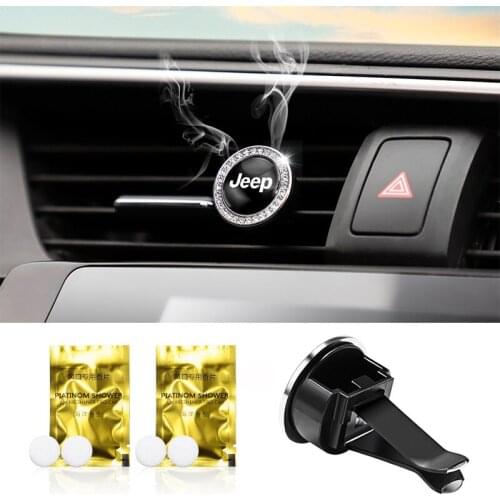 Auto Logo Interior Car Air Freshener Vent Clip Outlet Solid Flavoring Perfume For Jeep Renegade Compass Grand Cherokee Wrangler