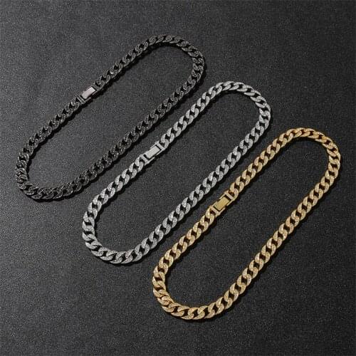 Men Women Hip hop Iced Out Bling Chain Necklace 11mm Miami Cuban Chains HipHop Necklaces Fashion Charm Jewelry Gift