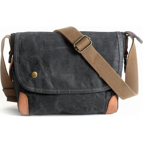 Canvas Genuine Leather Messenger Bags Men Brand Designer Vintage Casual Man Shoulder Crossbody Bag Male High Quality Travel Bags