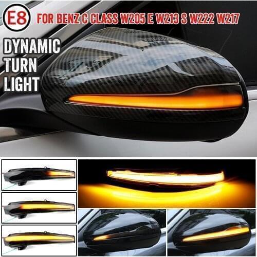 For Mercedes Benz C E S GLC W205 X253 W213 W222 V Class W447 Dynamic Turn Signal Blinker Sequential Side Mirror Indicator Light