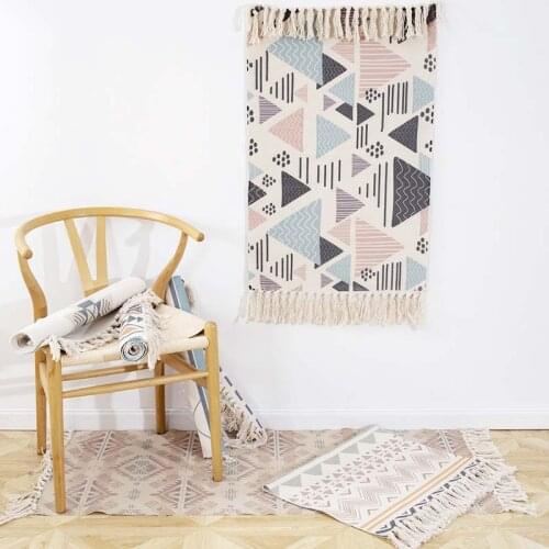 Geometric Rectangle Prayer Mat Bathroom Floor Area Rugs Anti-slip Hotel Hallway Braided Carpet Home Wall Tapestry Manta
