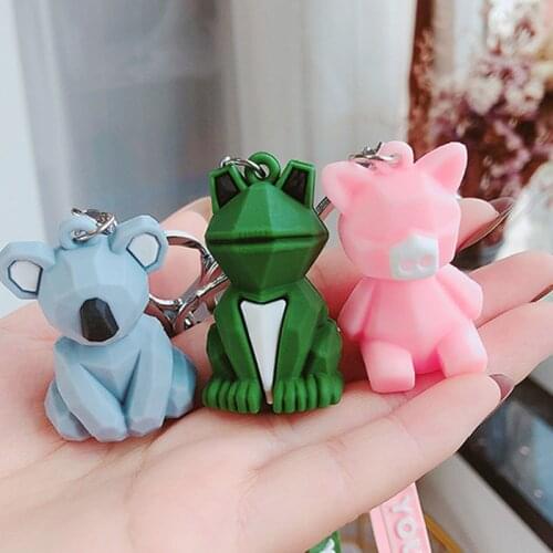 Q New Fashion Cute Dinosaur Keychain Key Ring Multi Purpose Cat Fashion Cartoon Key Chain Creative Car Phone Fashion Key Ring