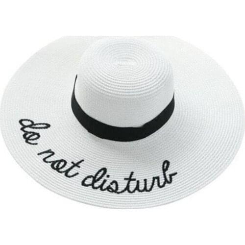 Seioum brand 2018 letter embroidery cap Big brim Ladies summer straw hat youth hats for women Shade sun hats Beach hat sale