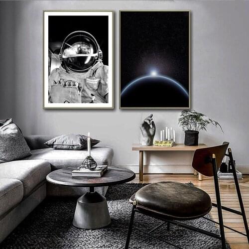 Modern Space Astronaut Science Canvas Painting Art Print Poster Sci-Fi Movie Aurora Picture Wall Living Room Home Decor