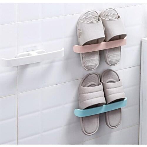 Bathroom Slippers Rack Wall-Mounted Toilet Shoe Drain Storage Artifact Dormitory Free Punch Shoe Hanger