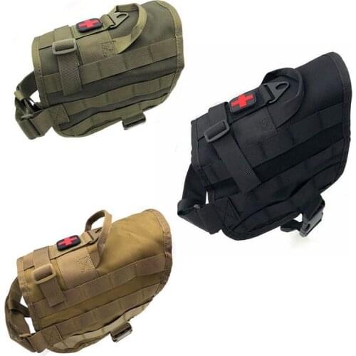 Tactical Dog Vest Breathable Military Gear Dog Clothes K9 Harness Adjustable Training Hunting Molle Dog Vest Harness Nylon