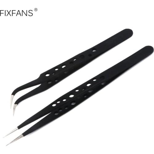 Ultra Precision Anti-static ESD Tweezers Stainless Steel Straight Curved Tweezers for Mobile Phone Electronics Repair Tool