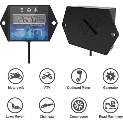 Digital Display Device For Motorcycle Speed Timer ATV Speed Reset Motorboat Engine Electronic Tachometer Hour Meter