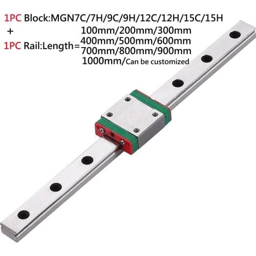 MGN12D MGN12C MGN12H 100mm-2000mm 3D printer parts miniature linear guide rail guideway