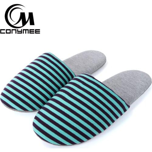 Winter Shoes Woman Indoor Home Slippers Pantufa For Men Women Casual Sneakers Shoe Striped Warm Cotton Slipper Soft Erkek Terlik