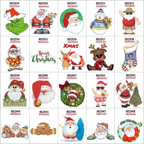30pcs/lot Christmas Printed Planar Resins DIY Handmade Materials R0292 R0293 R0294