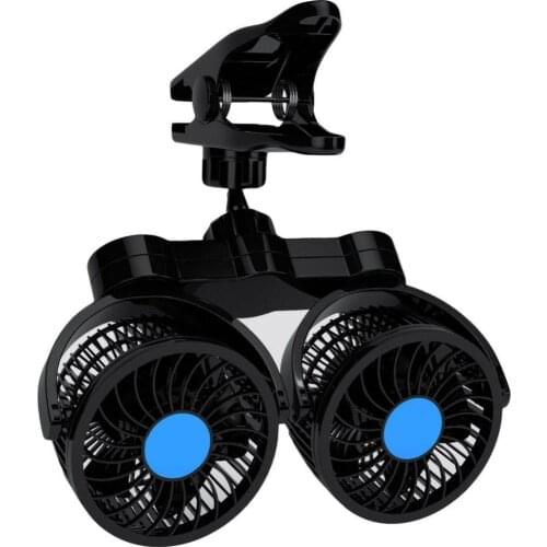 45% Hot Sales!!! 12/24V Dual Head Adjustable Wind Summer Car Truck Rotatable Clip Cooling Fan