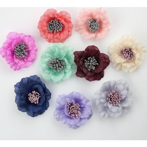 50pcs High Quality New DIY Silk Artificial Flowers Head Decoration Scrapbooking Fake Flowers