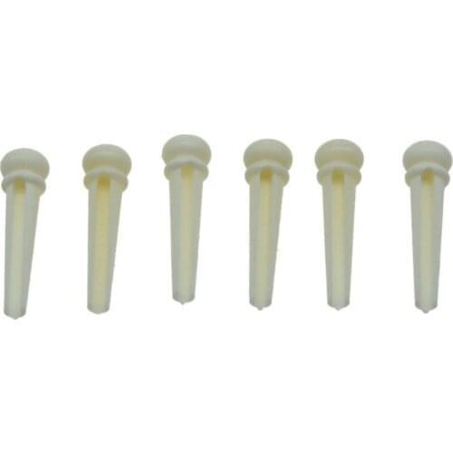 6pcs Pure Bone Acoustic Guitar Bridge Pin Bridge Pins w/ 3mm Pearl Shell Dot