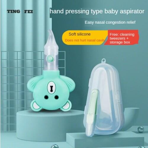 Infants Silicone Pump Type Anti-backflow Cartoon Bear Nasal Aspirator Baby Safety Nose Cleaner Kids Vacuum Suction