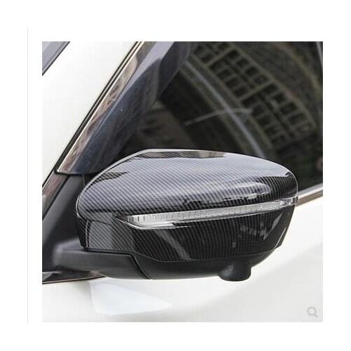 Car styling 2Pcs Car Carbon Fiber Door Rearview Mirror Cover Trim for Nissan Rogue X-Trail 2014-2018