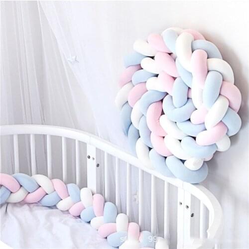 1m 2m Weaving Knotted Baby Bed Bumper Soft Cozy Safe Newborn Bed Barrier Crib Around Bumpers Babies Protector Room Decoration