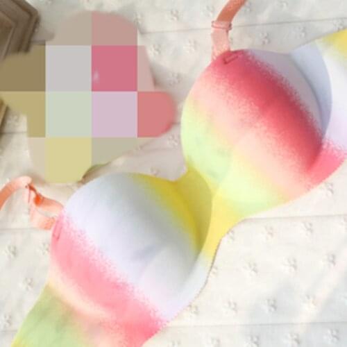 Free shipping 2016 one piece seamless push up bra sweet girls fashion red underwear