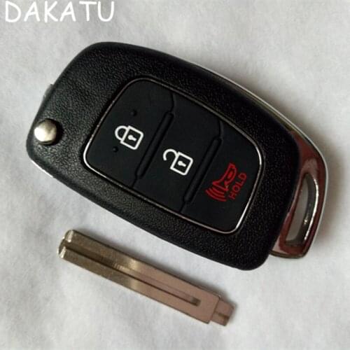 DAKATU Car Key Shell For Hyundai Mistra Solaris ix35 ix45 Verna Santa Fe 2+1 3 Buttons Flip Folding Remote Fob Case