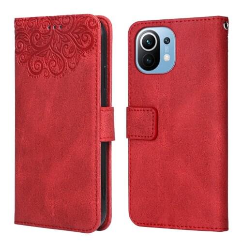 For on Xiaomi Mi 11 Flower Embossing Case Coque for Mi 11 Wallet Leather Case for Xiaomi 11 Mi11 Phone Bag
