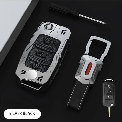 Zinc Alloy Car Flip Key Cover Case Fob For VW Golf Bora Jetta POLO Passat Skoda