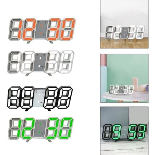 Digital Electronic LED Wall Clock Nightlight Temperature Alarm Clock Timer