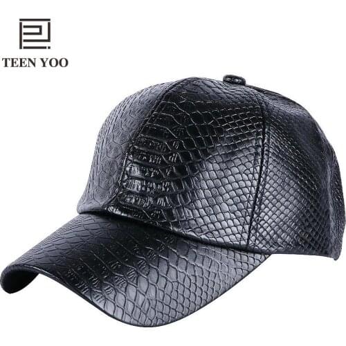 Designer Hats 2019 Dad Hats New Fashion PU Leather Snake Skin Baseball Cap Ball Caps For Women Outdoor Leisure Hip Hop Snapback