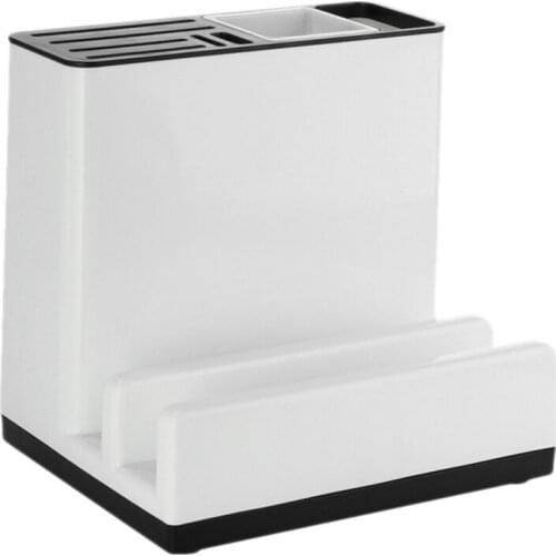 Kitchen Utensil Plastic Scissors Knife Holder Draining Rack Storage Shelf Organizer Chopping Knife Rack