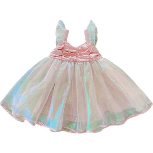 Girl Summer Dress 2021 New Colorful Flying Sleeve Children Suspender Princess dress kids clothes girls clothes