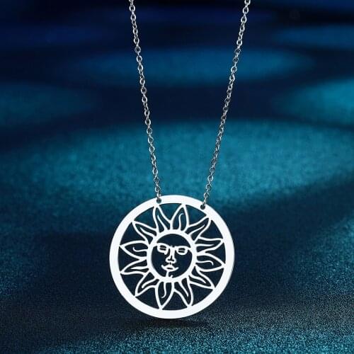 Chandle Simple personality Sun Pendant - Circle Sun Necklace