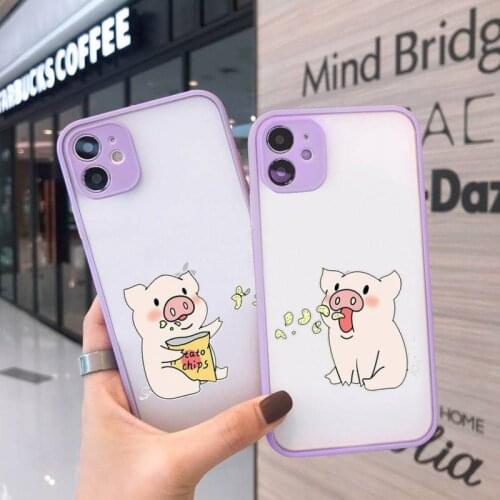 Forever Best Friends Cartoon BFF Phone Cases Matte transparent For Purple iPhone 12 Mini 11 Pro XR XS Max 7 8 Plus X Back Cover