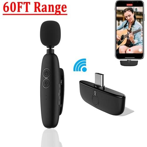 Wireless Lavalier Microphone Noise Cancel Low Latency 18m Mini 3.5mm Receiver For iPhone Youtube Live Broadcast Phone Microfonoe