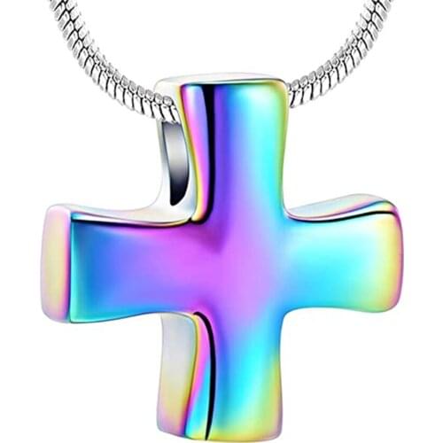 Mini Cross Urn Necklace for Ashes Pendant Memorial Cremation Jewelry for Women/Men