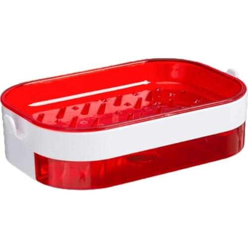 Wall Mounted Soap Dish Adhesive Bathroom Bar Soap Holder with Draining Tray for Shower Kitchen Sink Sponge Storage